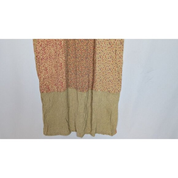 Vintage 90 Y2K Scared Threads XL Midi Dress Patchwork Floral Tie Back Bohemian - Picture 9 of 11